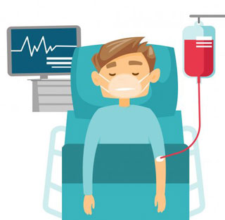 Cartoon Image of a Person Donating Blood
