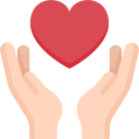 Animated cartoon with open-finger forehands and a Heart shape above